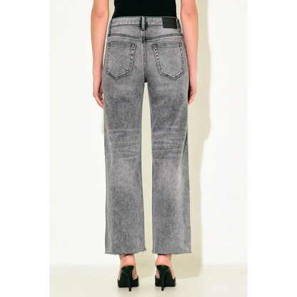 HIDDEN WASHED GREY CLASSIC STRAIGHT WITH CLEAN CUT HEM