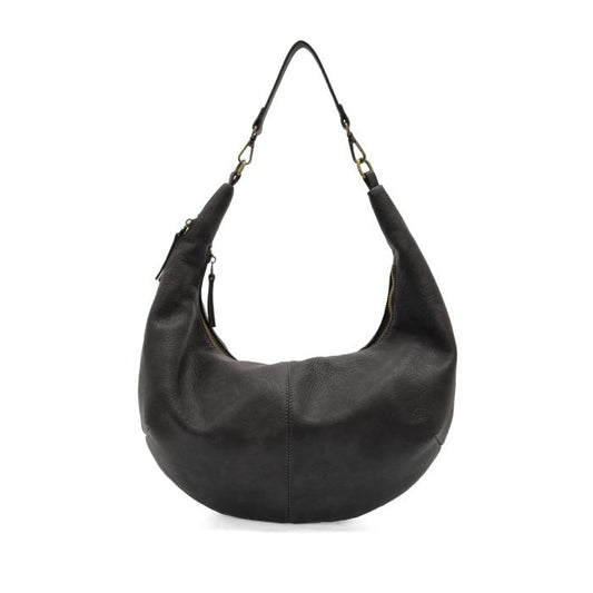 Black Rhea Slouchy Crescent Shoulder/ Crossbody Bag