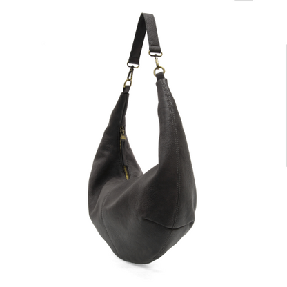 Black Rhea Slouchy Crescent Shoulder/ Crossbody Bag