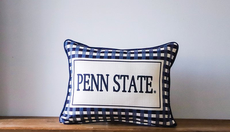 Penn State Triple Collegiate Gingham Pillow