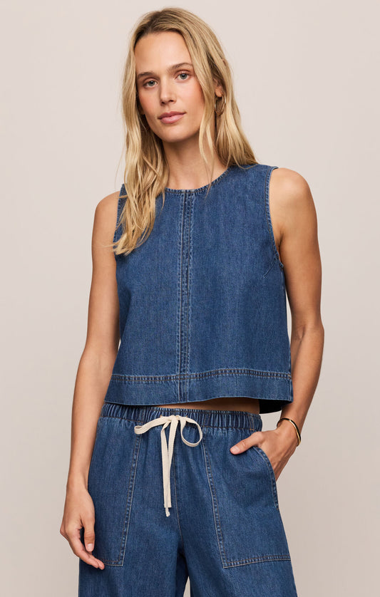 Sun Seeker Denim Cropped Tank