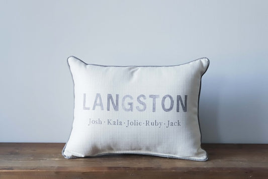 Stonewashed Family Names Pillow