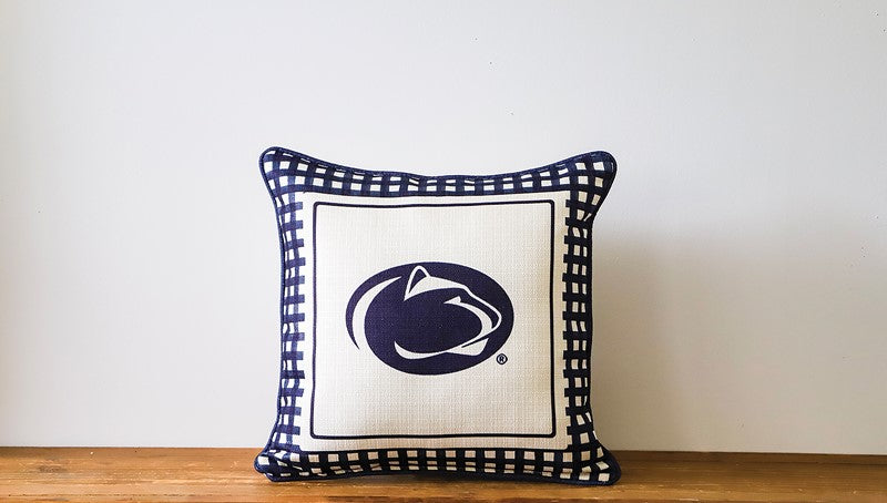 Penn State Gingham Mascot Pillow