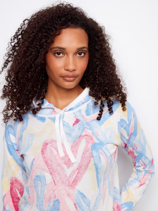 Reverse Print Hoodie Sweatshirt Rainbow