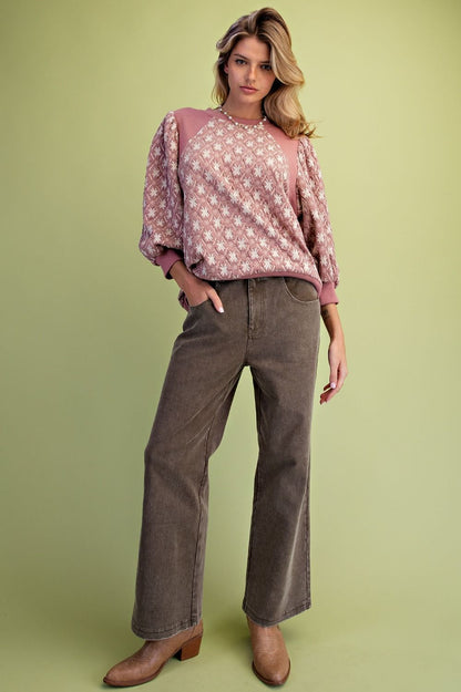 WASHED STRETCH TWILL PANTS OLIVE