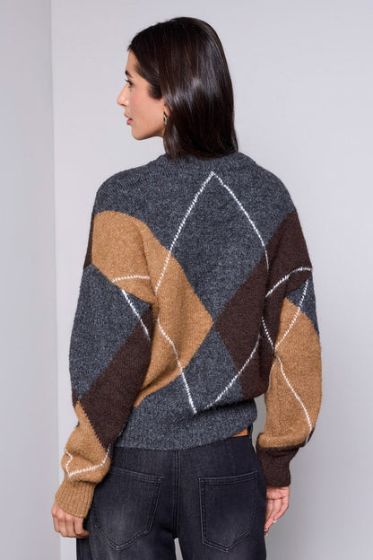 BLUE THREAD Diamond Pattern Button Front Knit Cardigan