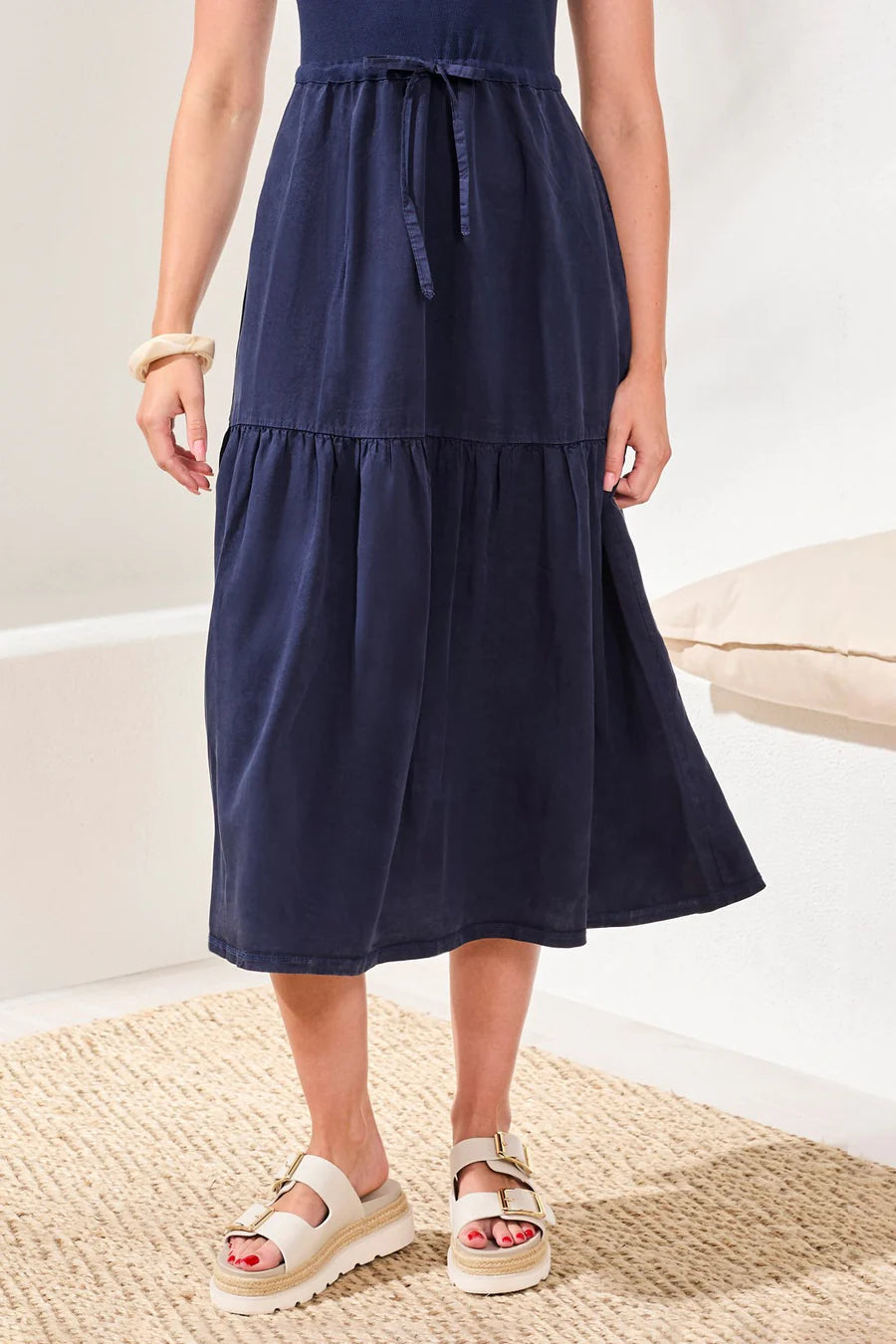 Mixed media Sleeveless Maxi Dress