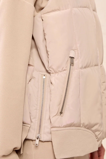 Quilted Puffer Vest With Removable Hood