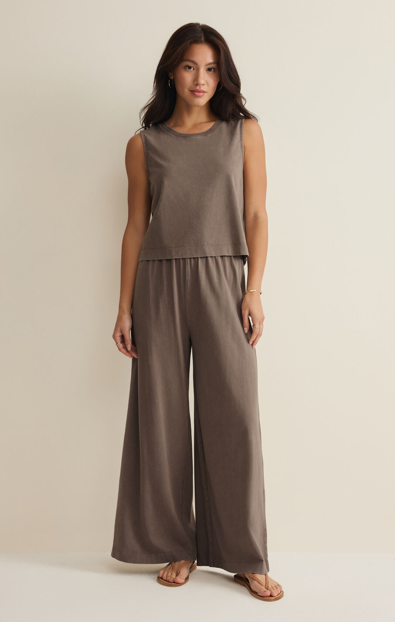 Scout Jersey Crop Flare Pant- Taupe