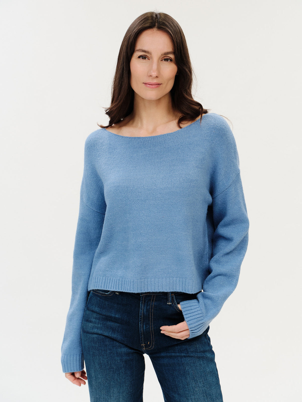 Six / Fifty | Carina | Off the Shoulder Sweater - Denim