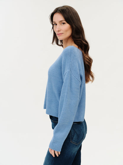 Six / Fifty | Carina | Off the Shoulder Sweater - Denim