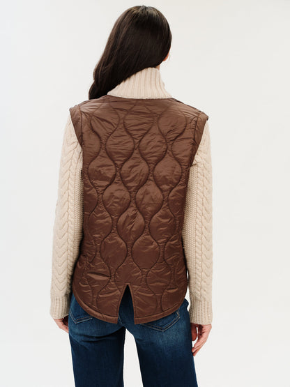 Six \ Fifty | Melanie | Mixed Media Jacket - Brown