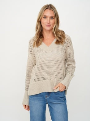 Cameron/Crochet V-Neck Sweater