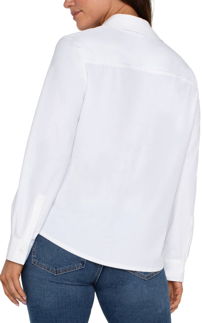 Long Sleeve Button Front Knit Shirt