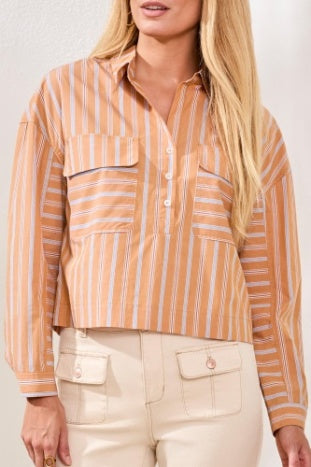POPOVER DROP SHOULDER BLOUSE-Sahara Beige