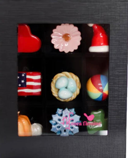 nora fleming 9 piece black keepsake box
