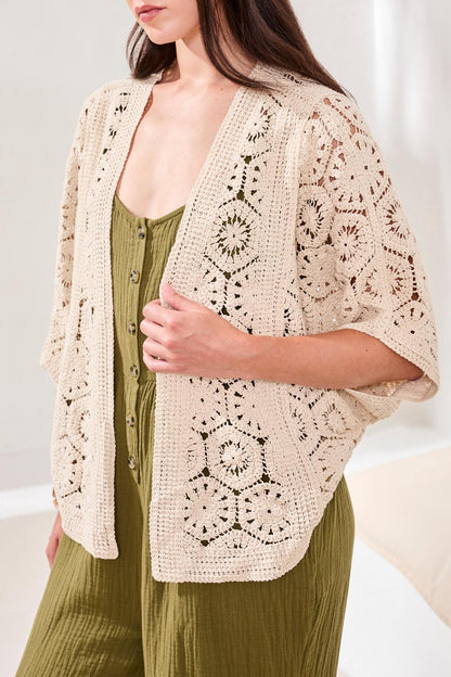Sunlit Lace Crochet Cardigan