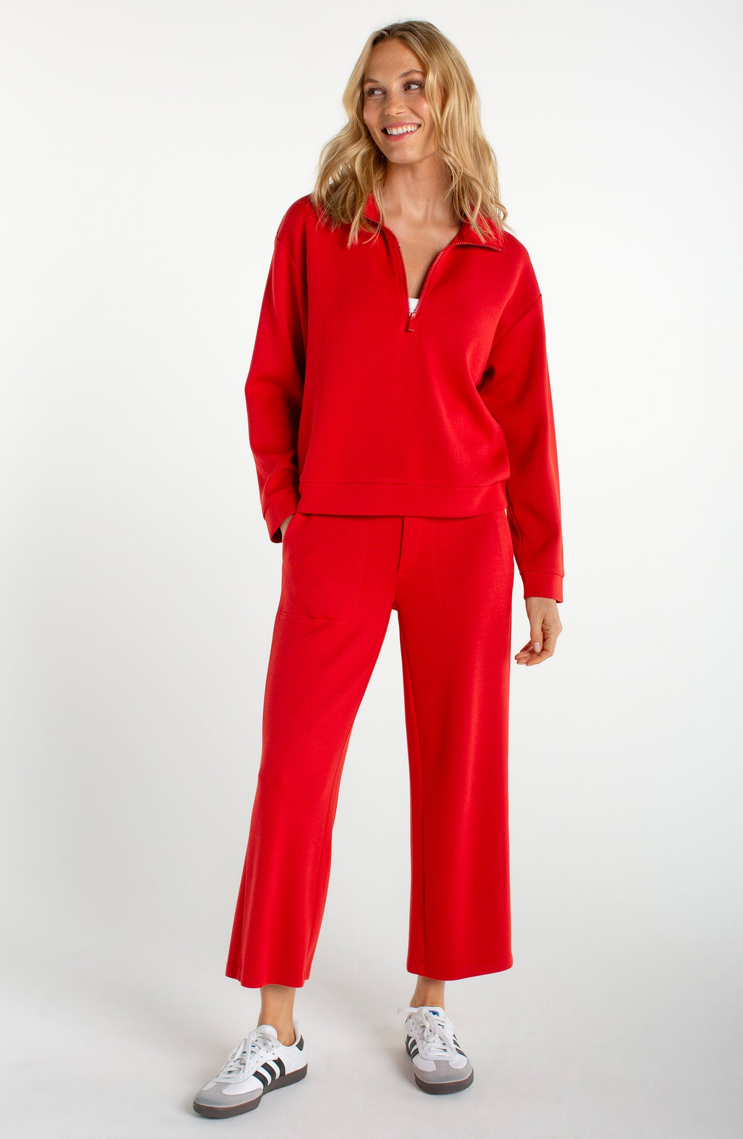 Half Zip Popover Long Sleeve Top