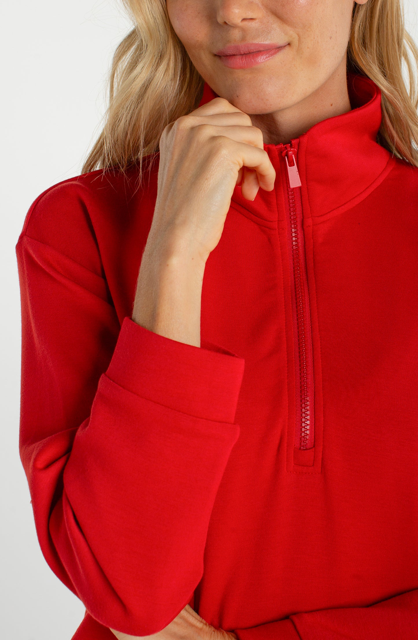 Half Zip Popover Long Sleeve Top
