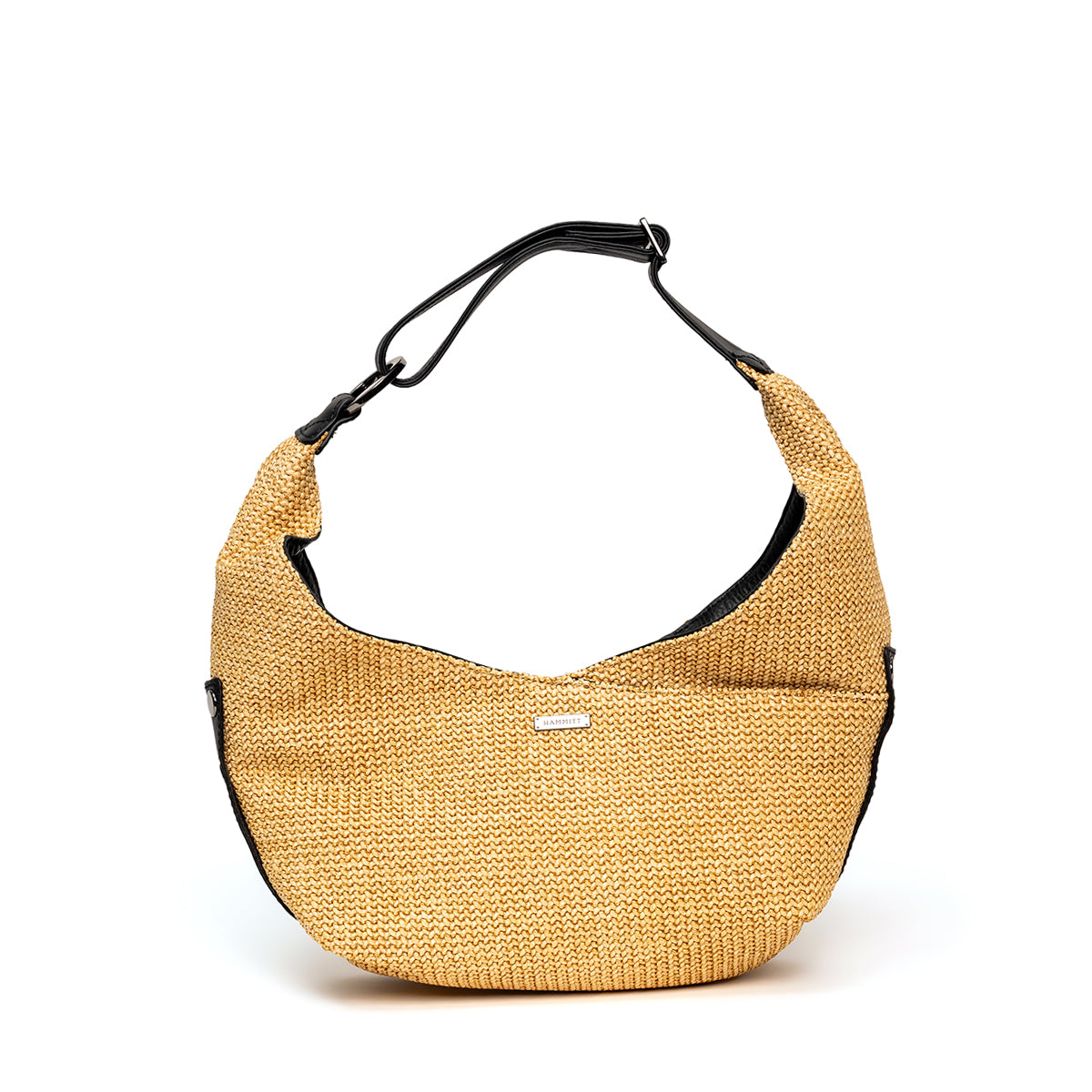 Tom Zip Medium- Noir Smooth Raffia