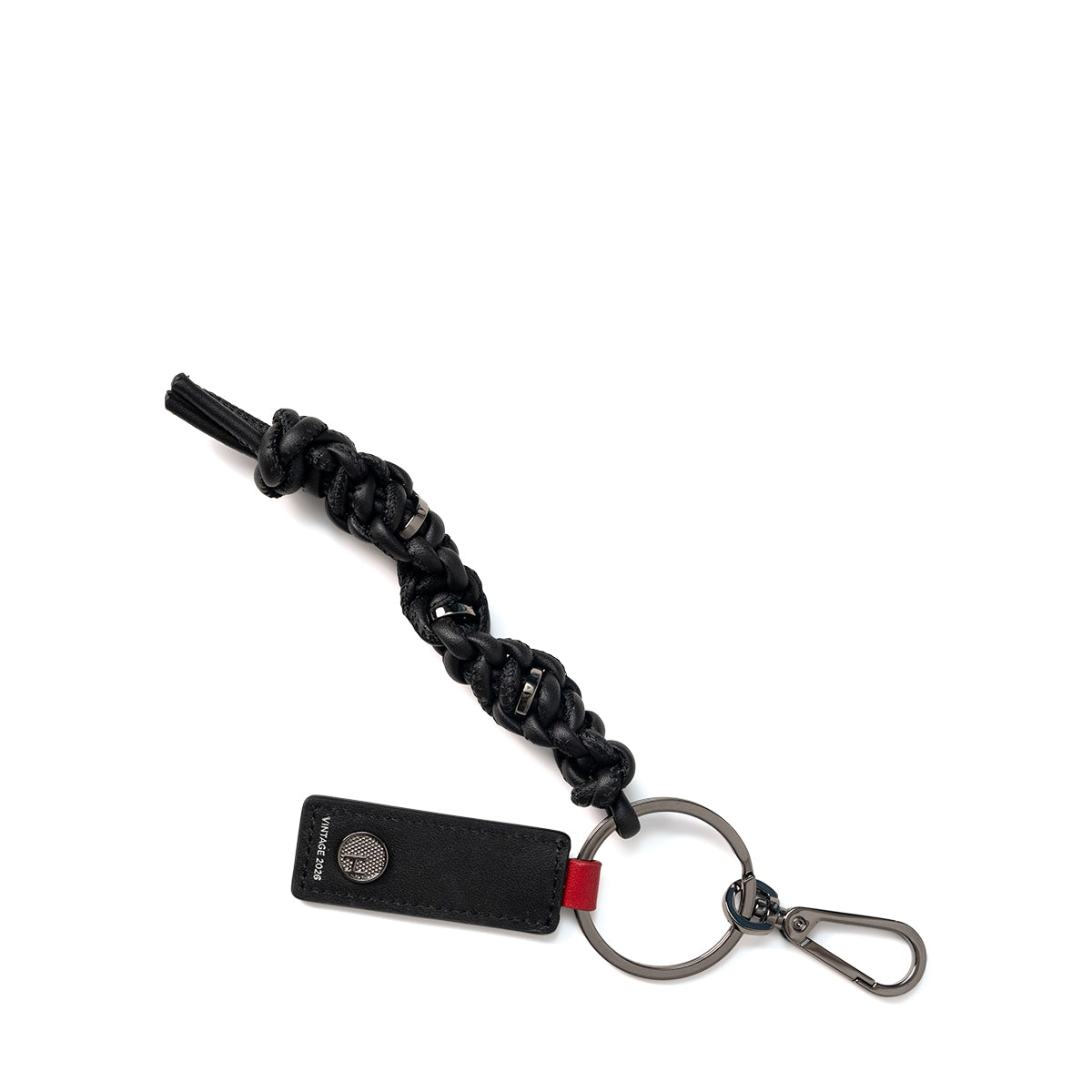 Knotted Key Ring- Noir Smooth