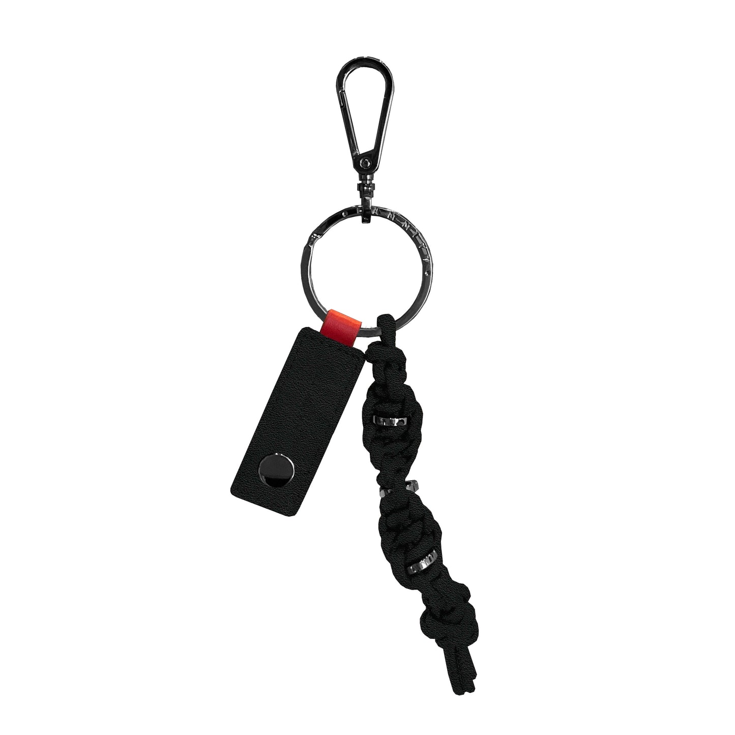 Knotted Key Ring- Noir Smooth