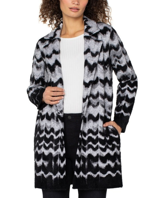 Long sleeve open front sweater coat