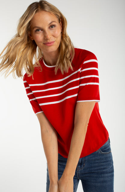 Short Sleeve Crew Neck Sweater