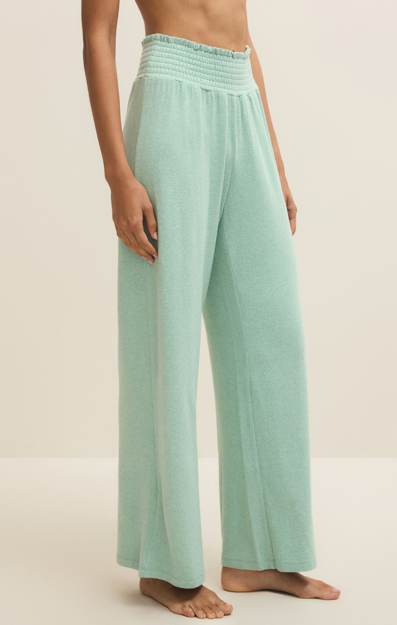 Dawn Smocked Pant-Crystal Green