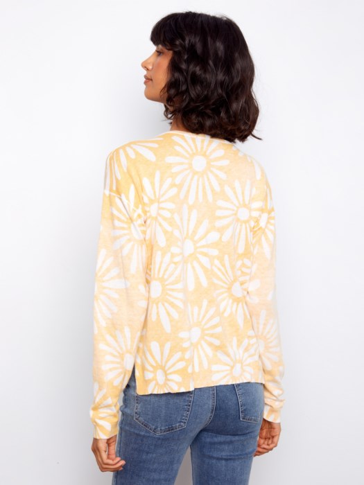 Reversible Printed V-Neck Sweater